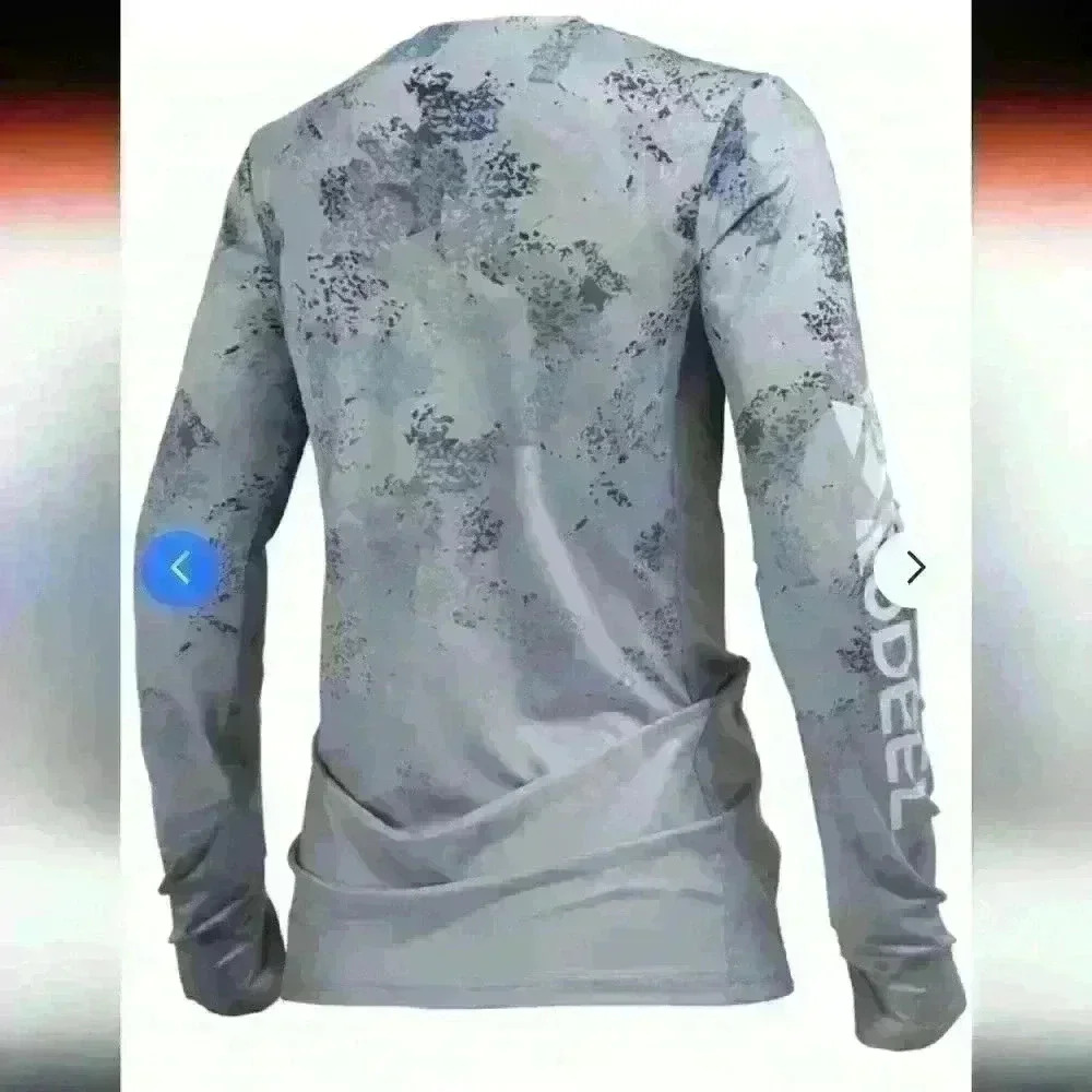 RODEEL | Women's Gray/Blue Colorblock Moisture Wicking Long  Sleeved Top - Picture 2 of 6